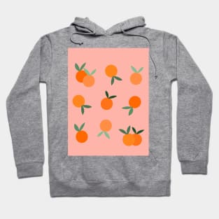 Oranges Fruit Pattern on Peach Background Hoodie